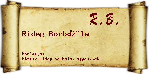 Rideg Borbála névjegykártya