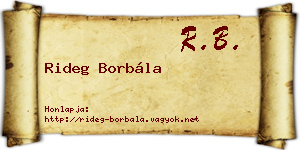 Rideg Borbála névjegykártya
